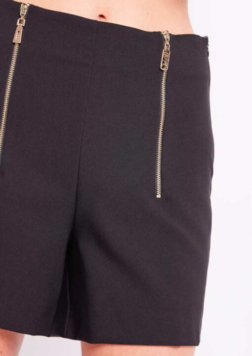 DENNY ROSE pantaloncino nero bi-stretch donna con zip