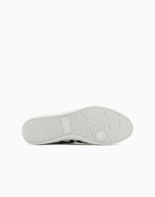 ARMANI EXCHANGE sneakers allacciata bianca in pelle con AX nera-1