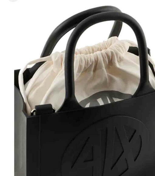 ARMANI EXCHANGE borsa piccola nera donna con logo a rilievo