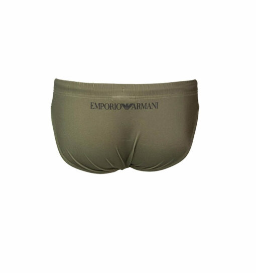 EMPORIO ARMANI costume slip da uomo verde con aquila -2