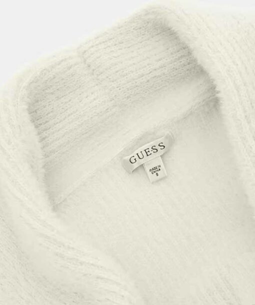 GUESS cardigan vestibilità relaxed panna da donna-6