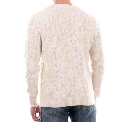 Maglia beige girocollo a trecce GUESS uomo-5