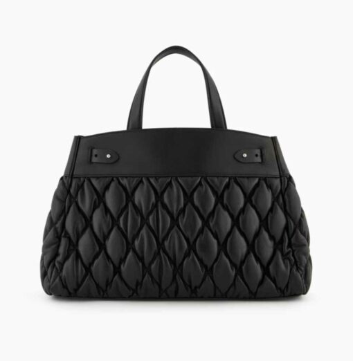 Borsa tote nera ARMANI EXCHANGE effetto puffy-5