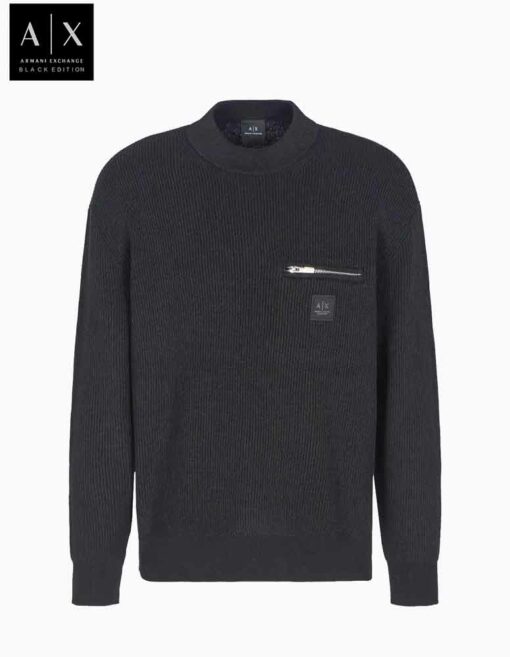 MAGLIONE NERO A COSTINE ARMANI EXCHANGE UOMO-1