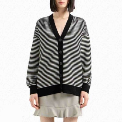 ARMANI EXCHANGE cardigan rigato da donna oversize