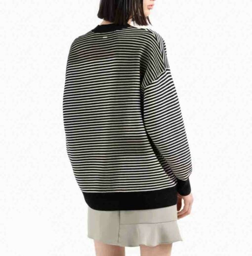 ARMANI EXCHANGE cardigan rigato da donna oversize-2