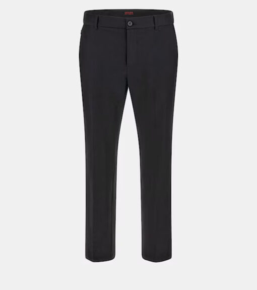 GUESS pantalone uomo nero in tech stretch-4