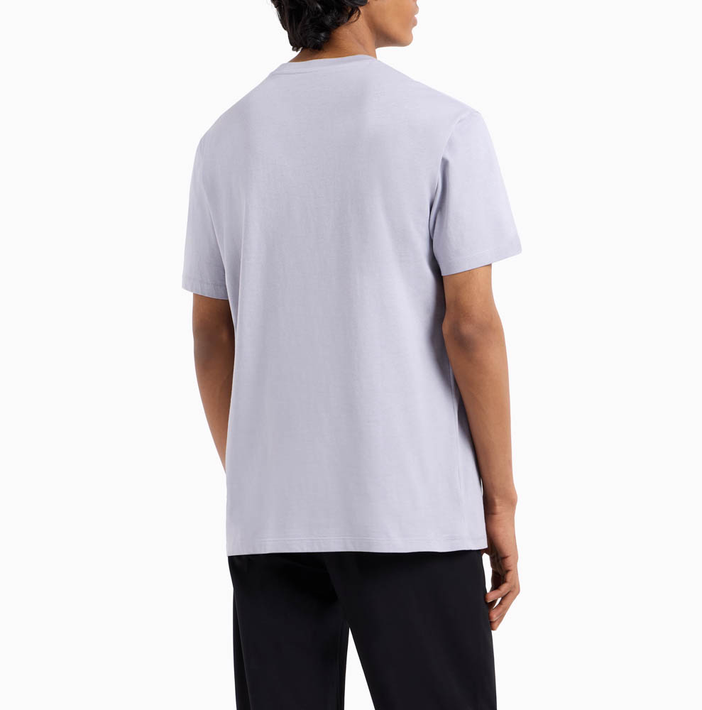 T-shirt grigio lilla da uomo con piccola scritta ARMANI EXCHANGE