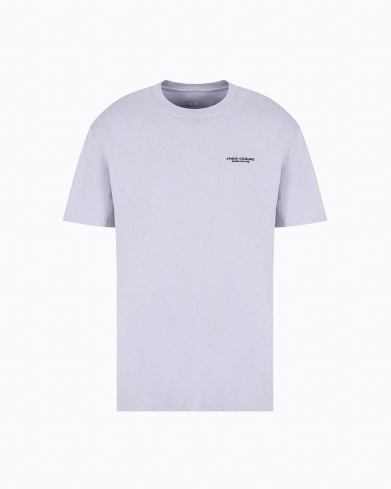 T-shirt grigio lilla da uomo con piccola scritta ARMANI EXCHANGE-3
