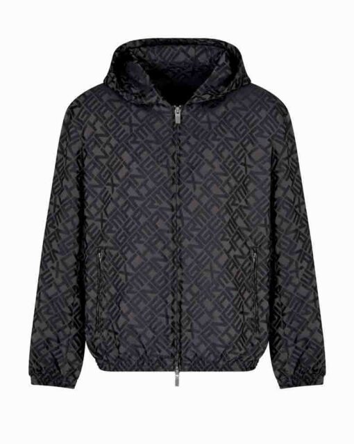 ARMANI EXCHANGE giubbotto in tessuto logato e cappuccio da uomo-2