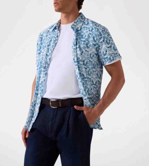 Camicia GUESS uomo a mezza manica in fantasia