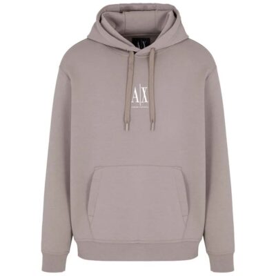 ARMANI EXCHANGE felpa beige con cappuccio da uomo