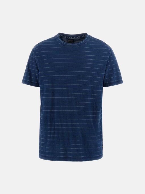 GUESS t-shirt a righe in puro cotone da uomo-1