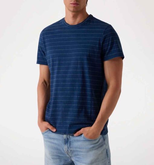 GUESS t-shirt a righe in puro cotone da uomo