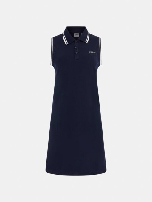 Vestito GUESS blu a polo senza maniche -2
