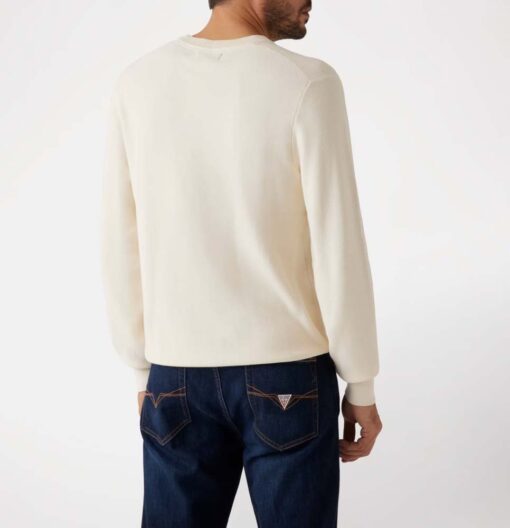 GUESS maglia panna da uomo girocollo da uomo-3
