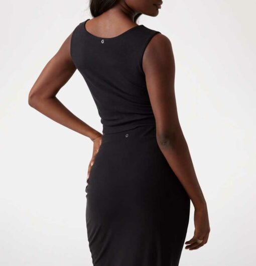 GUESS TOP NERO CORTO CON DETTAGLIO GIOIELLO-1
