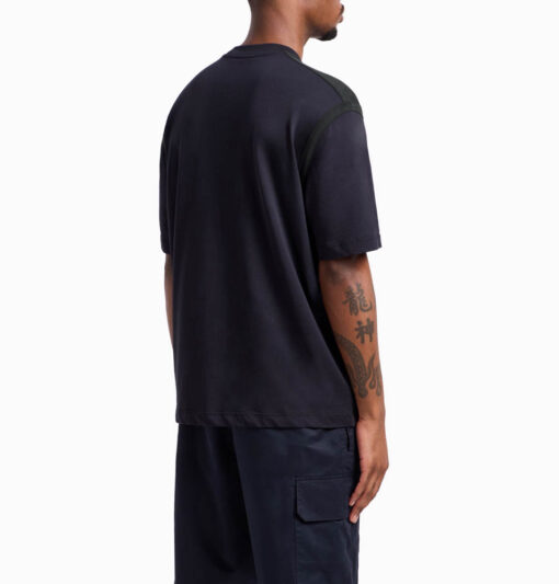 ARMANI EXCHANGE maglietta blu mezza manica regular fit in cotone-1