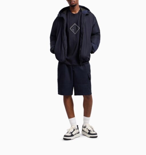 ARMANI EXCHANGE maglietta blu mezza manica regular fit in cotone-2