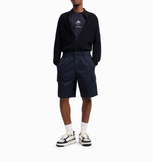 Maglietta ARMANI EXCHANGE blu regular fit con stampa logo da uomo-2