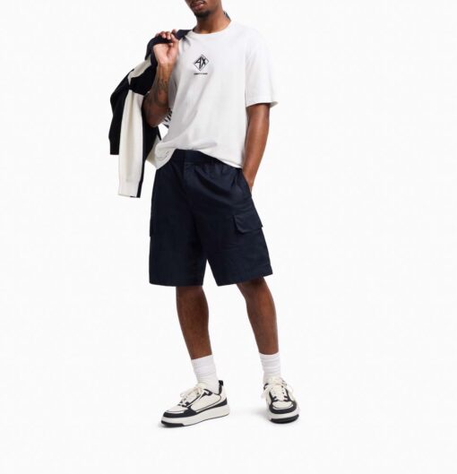Maglietta ARMANI EXCHANGE bianca regular fit con stampa logo da uomo-3