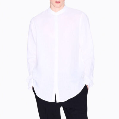 ARMANI EXCHANGE Camicia bianca collo coreana uomo