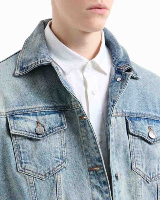 ARMANI EXCHANGE camicia in lino bianco da uomo -2