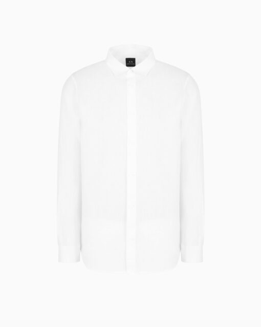 ARMANI EXCHANGE camicia in lino bianco da uomo -3