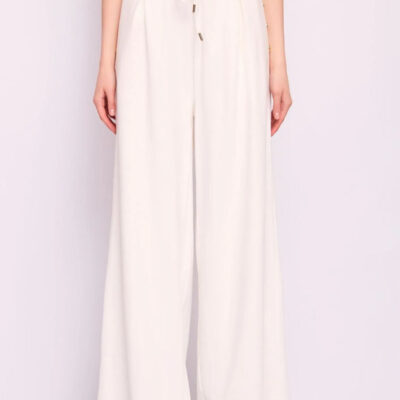 DENNY ROSE pantalone bianco largo donna tessuto tuta