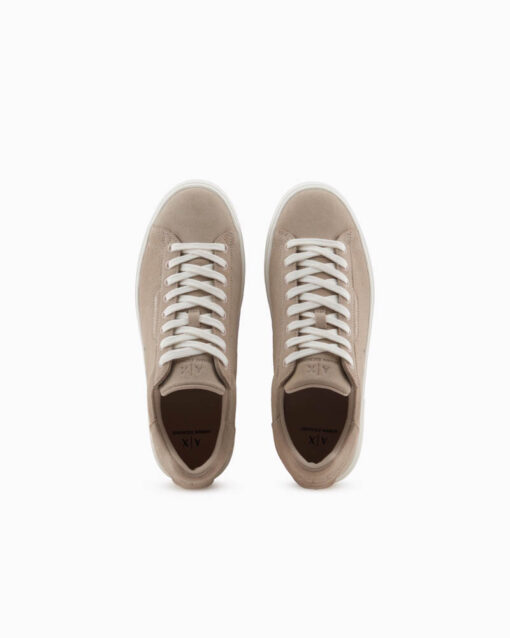 sneakers beige in vera pelle scamosciata da uomo ARMANI EXCHANGE-5