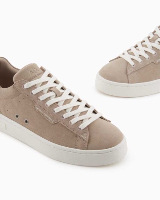 sneakers beige in vera pelle scamosciata da uomo ARMANI EXCHANGE-4