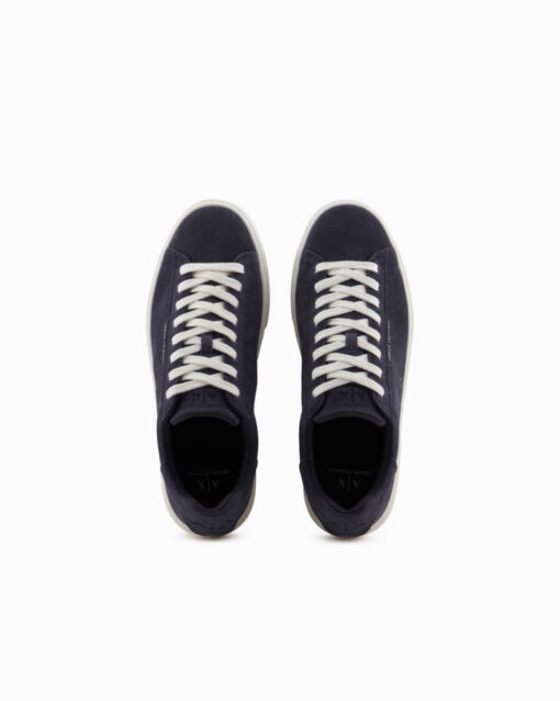 sneakers blu in vera pelle scamosciata da uomo ARMANI EXCHANGE-4