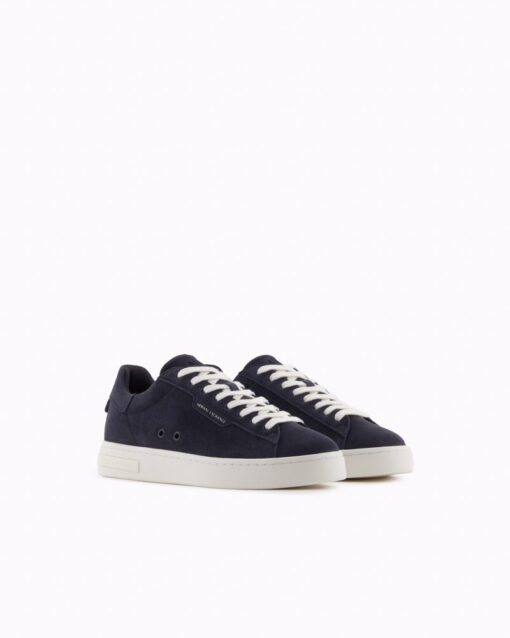 sneakers blu in vera pelle scamosciata da uomo ARMANI EXCHANGE
