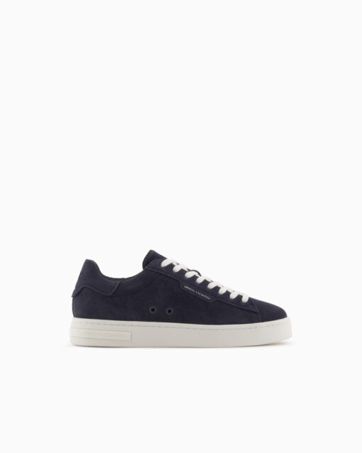 sneakers blu in vera pelle scamosciata da uomo ARMANI EXCHANGE-2
