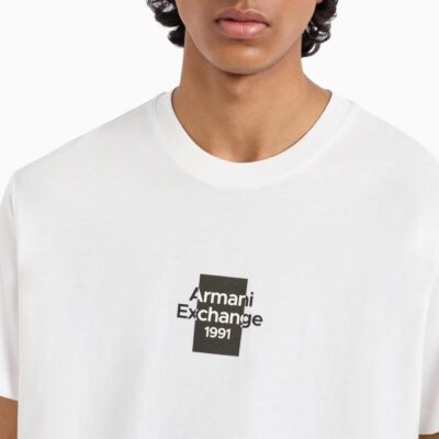 Maglietta ARMANI EXCHANGE bianca da uomo mezza manica
