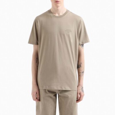 ARMANI EXCHANGE t-shirt beige da uomo con piccola scritta laterale in tinta