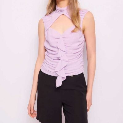DENNY ROSE Top arricciato da donna lilla