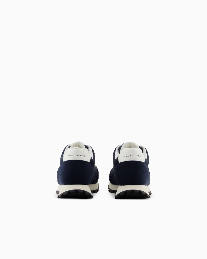 Sneakers blu ARMANI EXCHANGE da uomo con AX laterale bianca-1