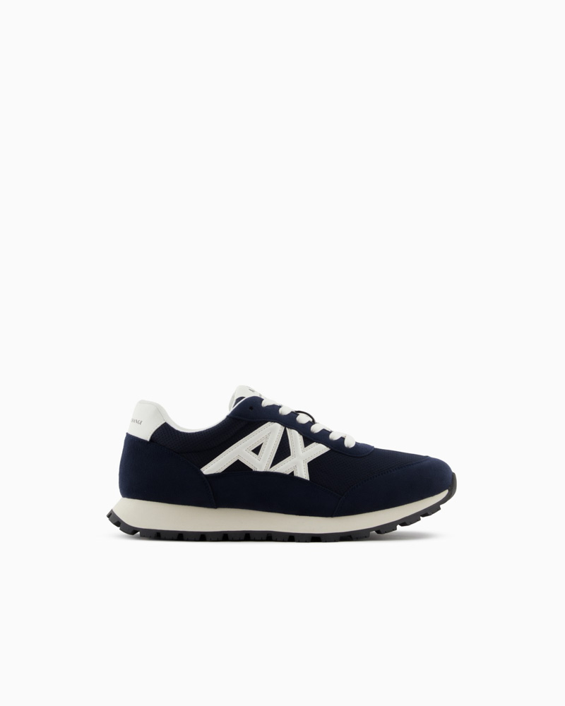 Sneakers blu ARMANI EXCHANGE da uomo con AX laterale bianca