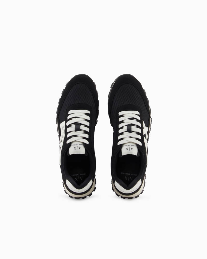 Sneakers nera ARMANI EXCHANGE da uomo con AX laterale bianca-5