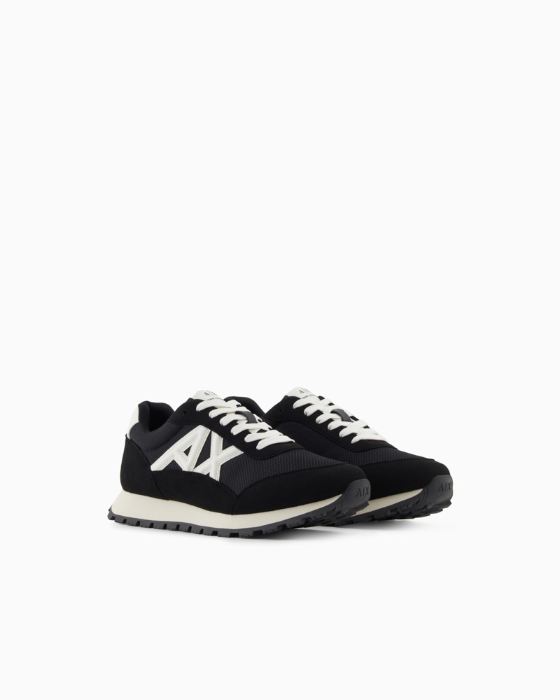 Sneakers nera ARMANI EXCHANGE da uomo con AX laterale bianca-2