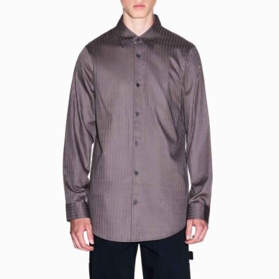 ARMANI EXCHANGE camicia grigia uomo microfantasia tono su tono