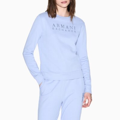 Felpa girocollo scritta strass ARMANI EXCHANGE donna