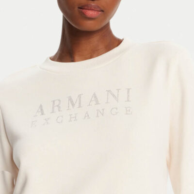 Felpa girocollo scritta strass ARMANI EXCHANGE donna-7