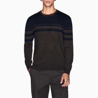ARMANI EXCHANGE maglia misto lana a girocollo due toni
