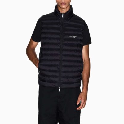 ARMANI EXCHANGE piumino smanicato blu fullzip da uomo