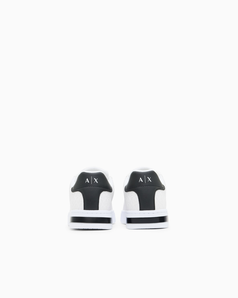 ARMANI EXCHANGE sneakers bianca uomo allacciata con logo a rilievo