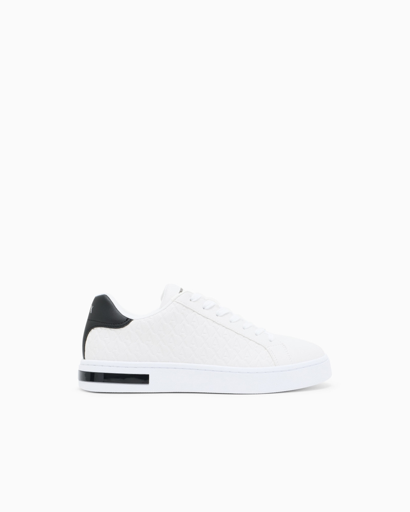 ARMANI EXCHANGE sneakers bianca uomo allacciata con logo a rilievo