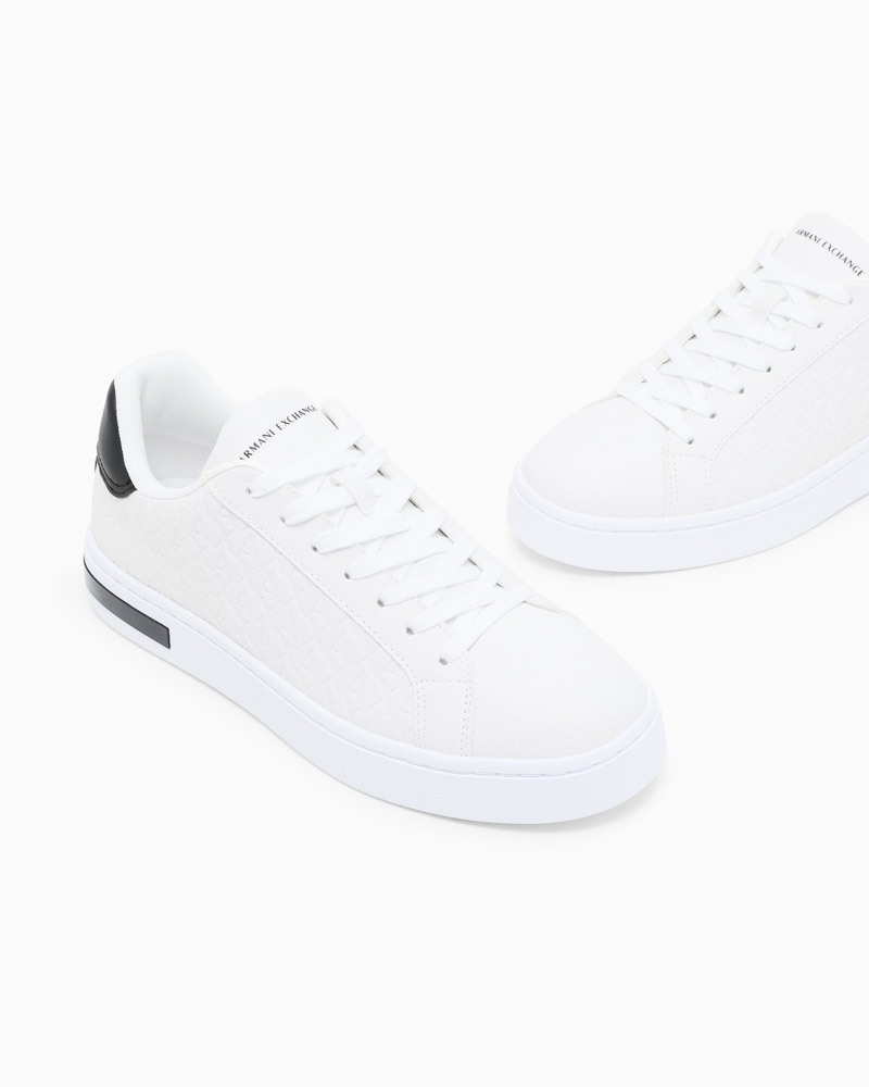 ARMANI EXCHANGE sneakers bianca uomo allacciata con logo a rilievo-3