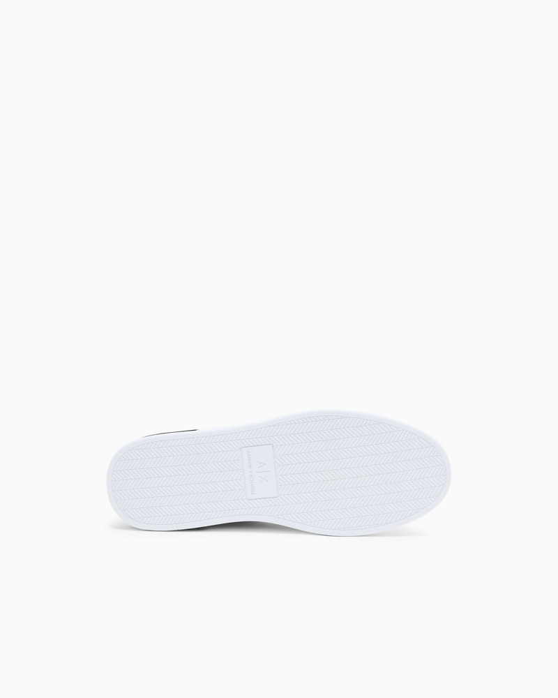 ARMANI EXCHANGE sneakers bianca uomo allacciata con logo a rilievo-4